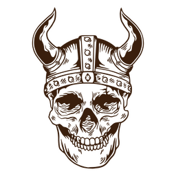 Viking nordic people skull PNG Design