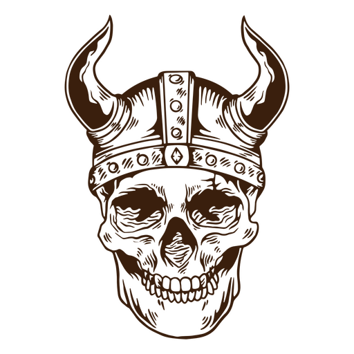 Cráneo de gente nórdica vikinga Diseño PNG