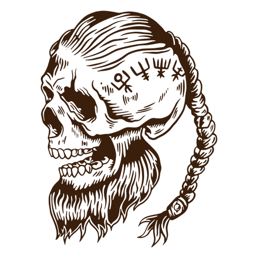 Viking nordic people warrior skull PNG Design