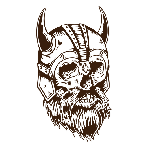 Crânio de guerreiro de capacete nórdico viking Desenho PNG