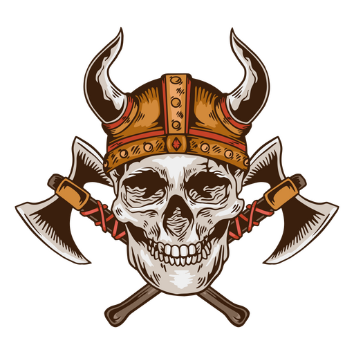 Cráneo de guerra nórdico vikingo Diseño PNG