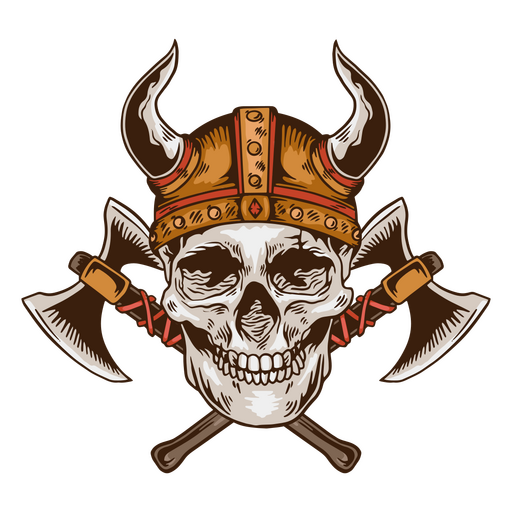 Viking nordic war skull PNG Design