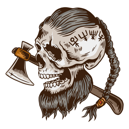 Cráneo de guerra de gente nórdica vikinga Diseño PNG