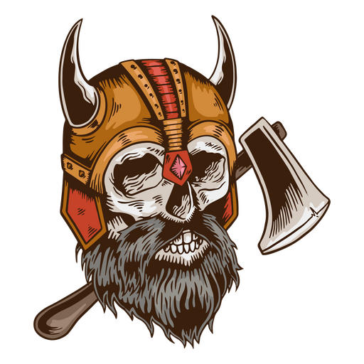 Cráneo de guerra de gente de casco nórdico vikingo Diseño PNG