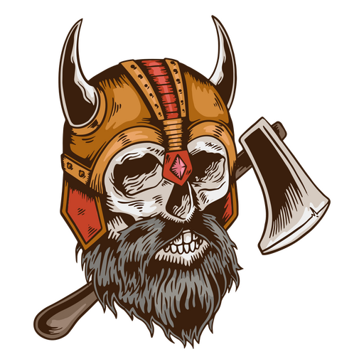 Viking nordic helmet people war skull PNG Design