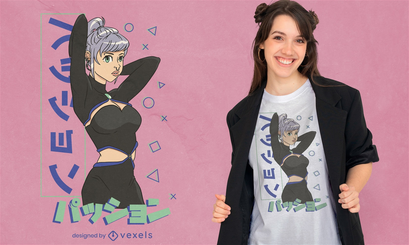 Gaming-Anime-Mädchen-T-Shirt-Design