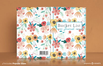 Design de capa de livro floral de lista de balde