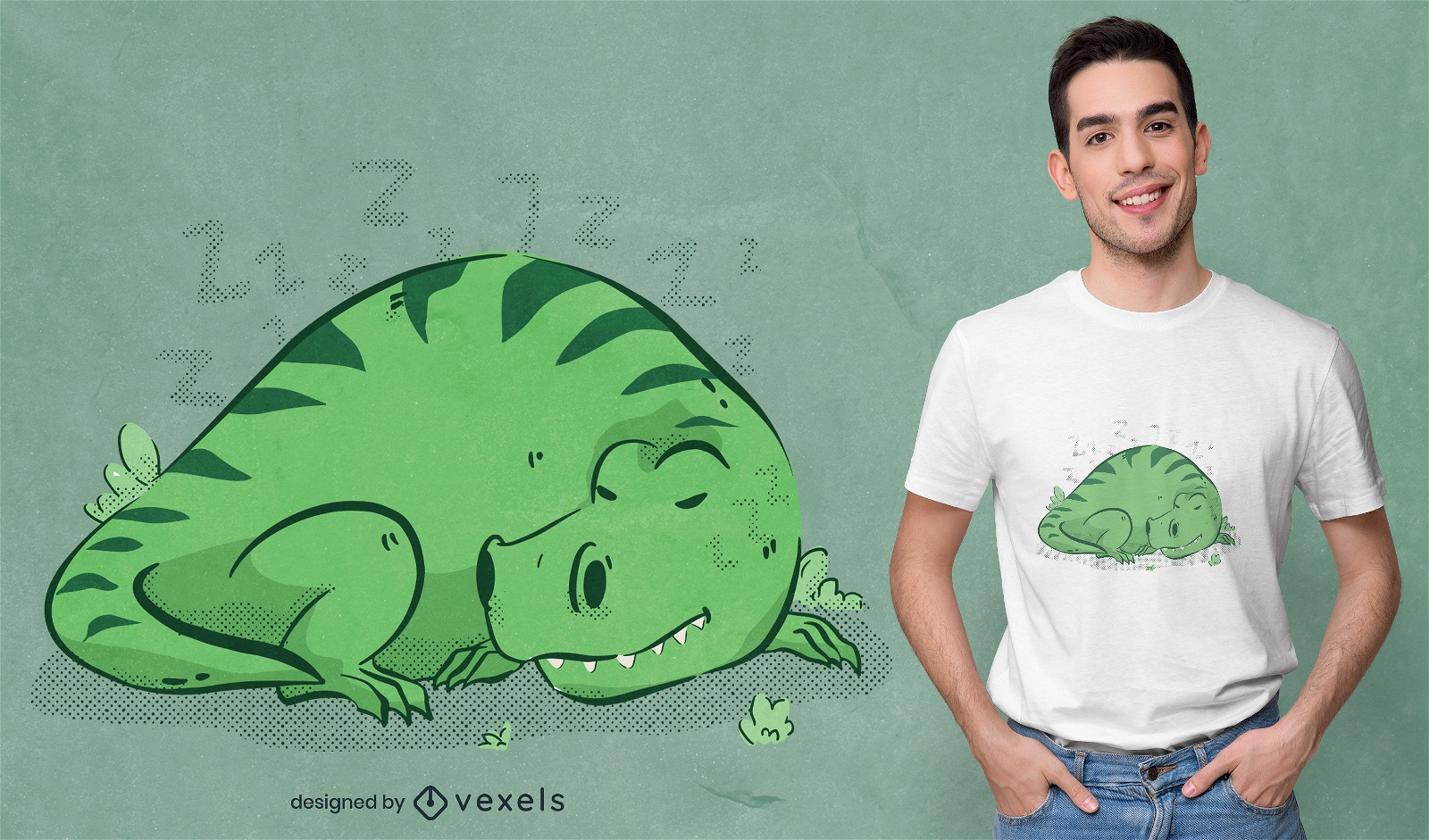 Dise?o de camiseta de dinosaurio animal durmiendo.