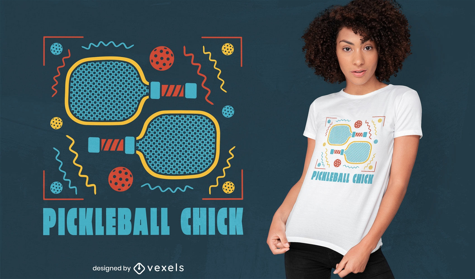 Design de camiseta de pintinho de pickleball