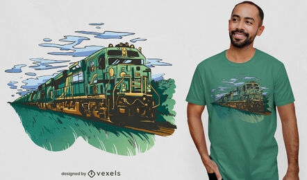 Locomotive train transport t-shirt design