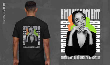 Camiseta modelo empoderamento feminino psd
