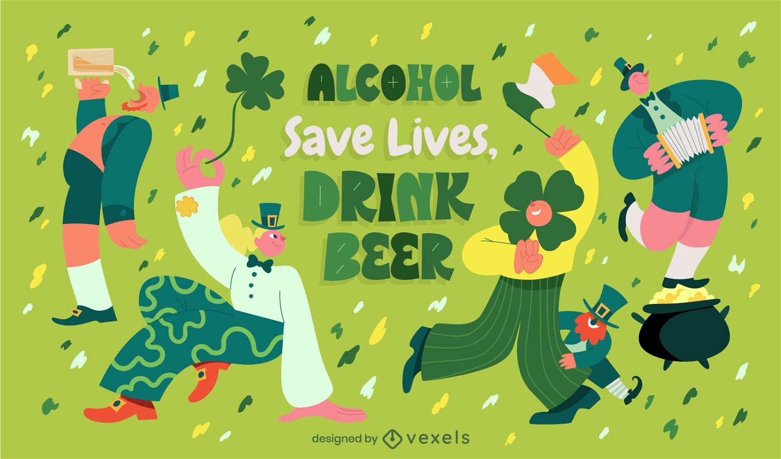 Design de ilustração de citação de álcool e cerveja