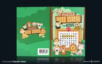 Animal Puzzle Word Search Book Cover Design Vector Download