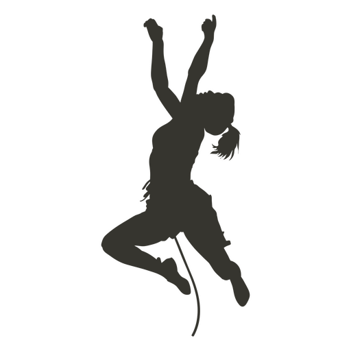 Climbing woman people silhouette PNG Design