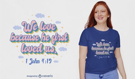 Diseño de camiseta de cita de religión cristiana