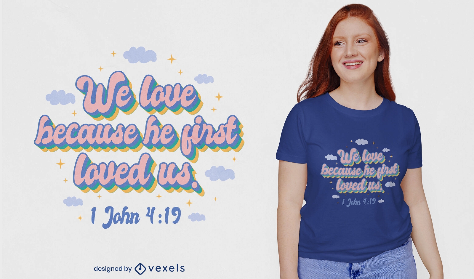 Design de camiseta com citação de religião cristã