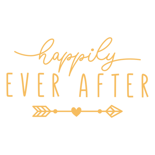 Happily ever after wedding sentiment quote PNG Design