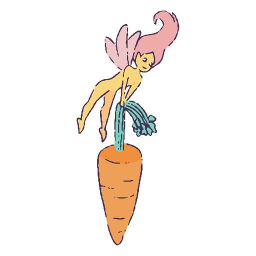 Pequena fada com cenoura