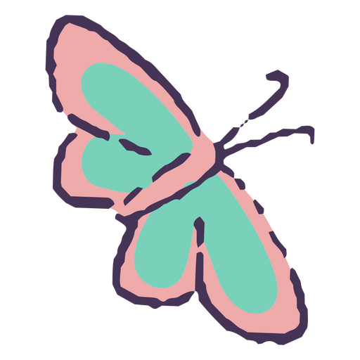 Grüner und rosa Schmetterling PNG-Design