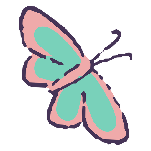 Mariposa verde y rosa Diseño PNG