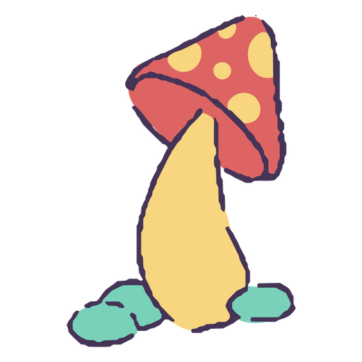 Amanita desenhada à mão de cogumelo Desenho PNG