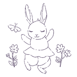 Flower magical rabbit character PNG Design Transparent PNG