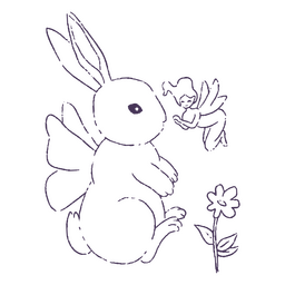 Carácter de conejo mágico de hadas Diseño PNG