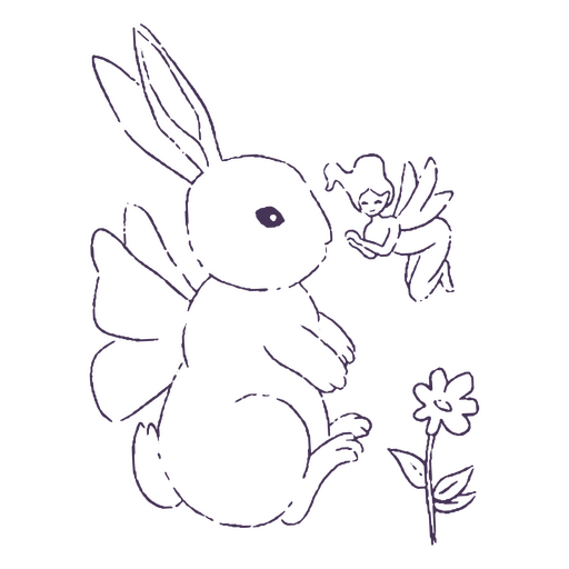 Fairy magical rabbit character PNG Design