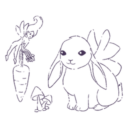 Fairy carrot magical rabbit character PNG Design Transparent PNG