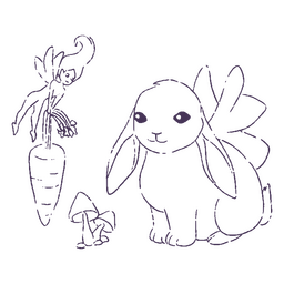 Personagem de coelho mágico de cenoura de fada Desenho PNG