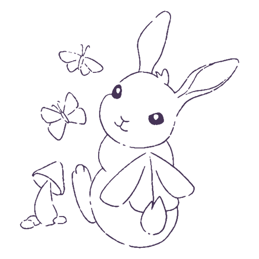 Carácter de conejo mágico mariposa Diseño PNG