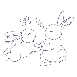 Magic rabbits characters PNG Design