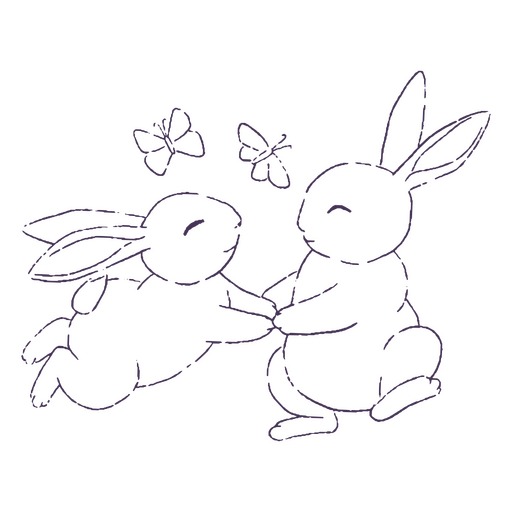 Magische Kaninchenfiguren PNG-Design