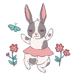 Flower magical cute rabbit character PNG Design Transparent PNG
