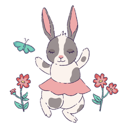 Personagem de coelho fofo mágico de flor Desenho PNG