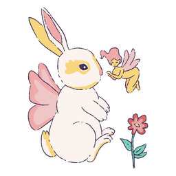 Fairy magical cute rabbit character PNG Design