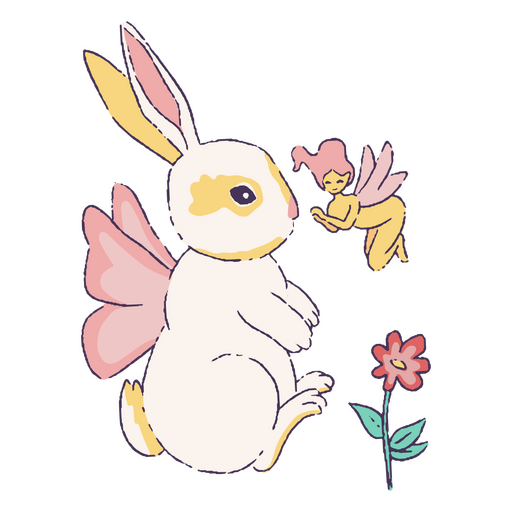 Fairy magical cute rabbit character PNG Design