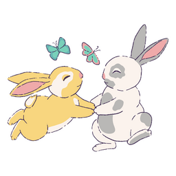 Magic cute rabbits characters