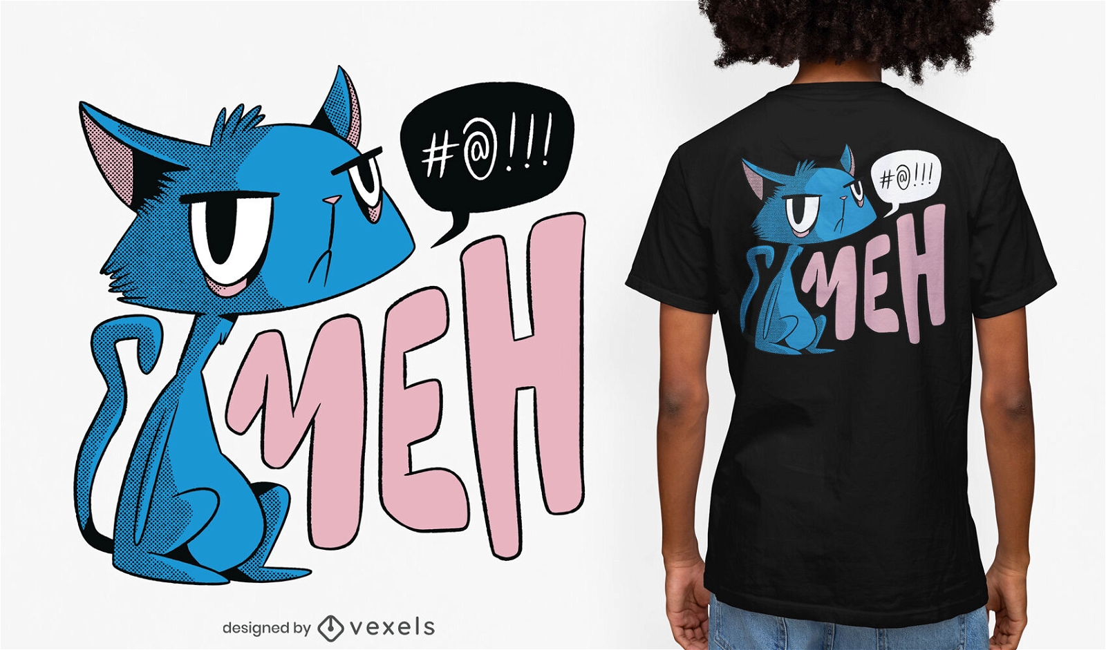 Cat saying meh t-shirt design