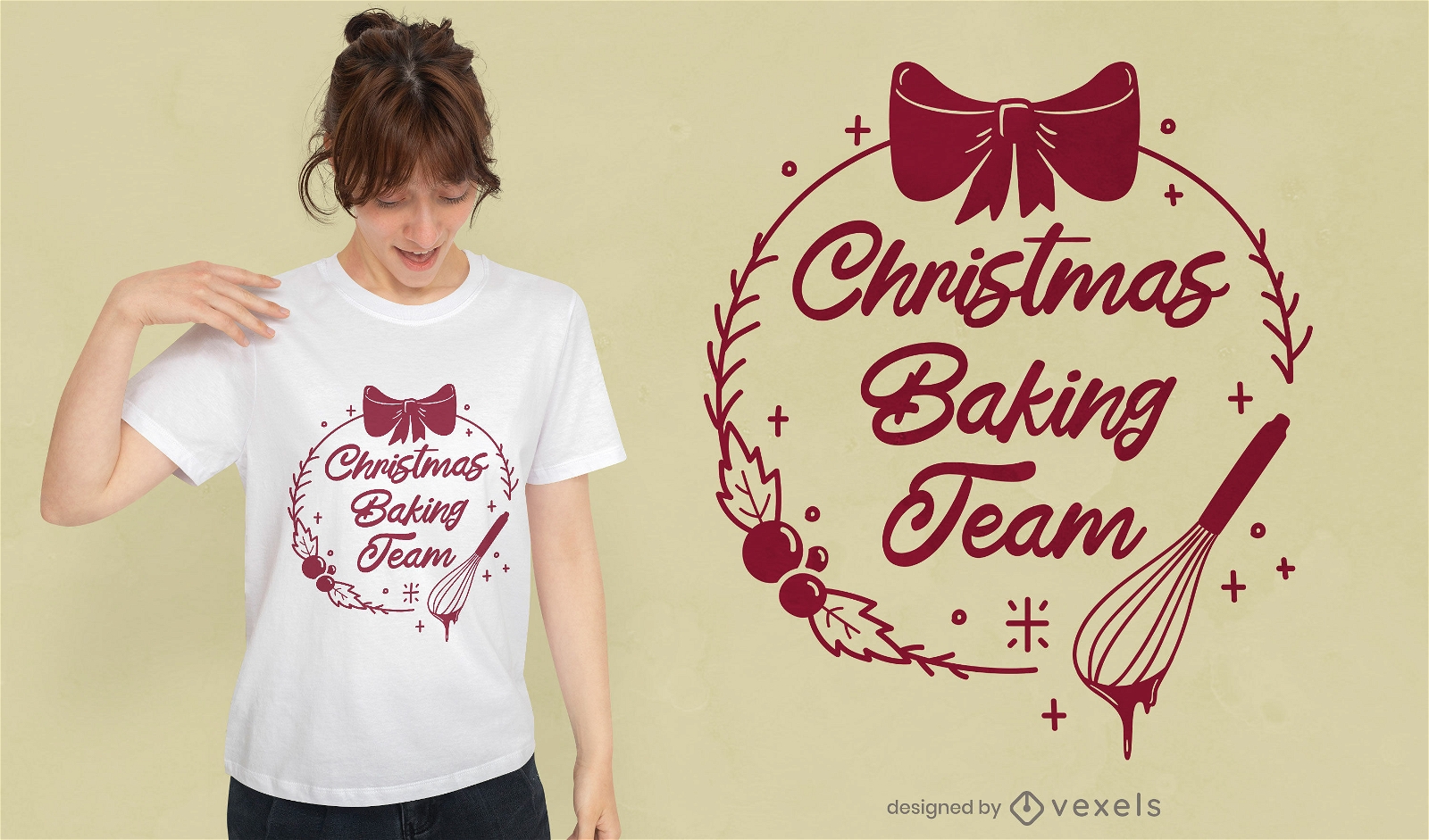 Design de t-shirt de distintivo de cozimento de férias de natal