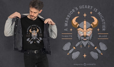 Design de camiseta com o coração de um guerreiro