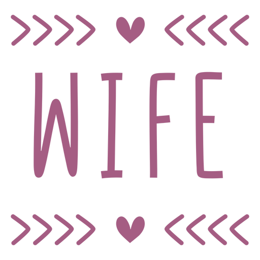 Letras rosa de palavra de esposa Desenho PNG