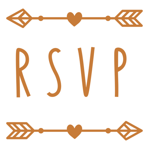 RSVP wedding sentiment quote stroke PNG Design