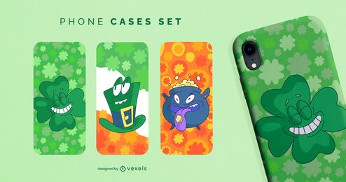 St Patrick's day characters phone case set