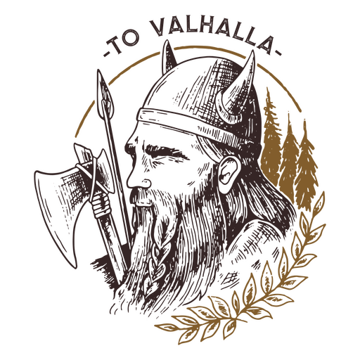 Valhalla Viking character PNG Design