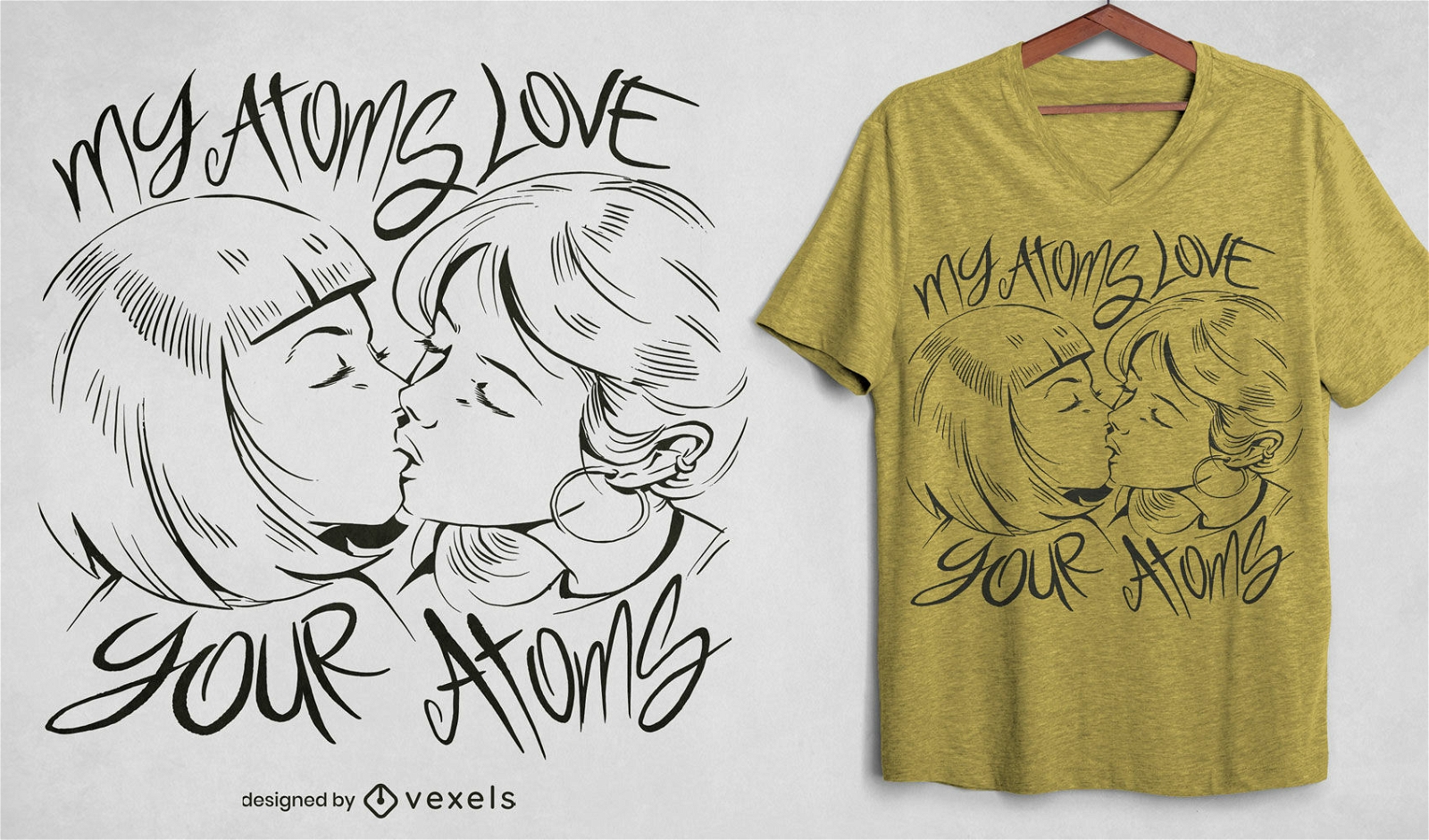Design de camiseta My Atoms Love Your Atoms