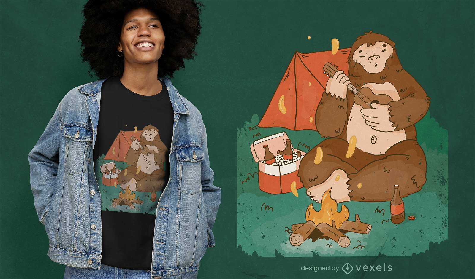 Camping Big Foot T-Shirt-Design