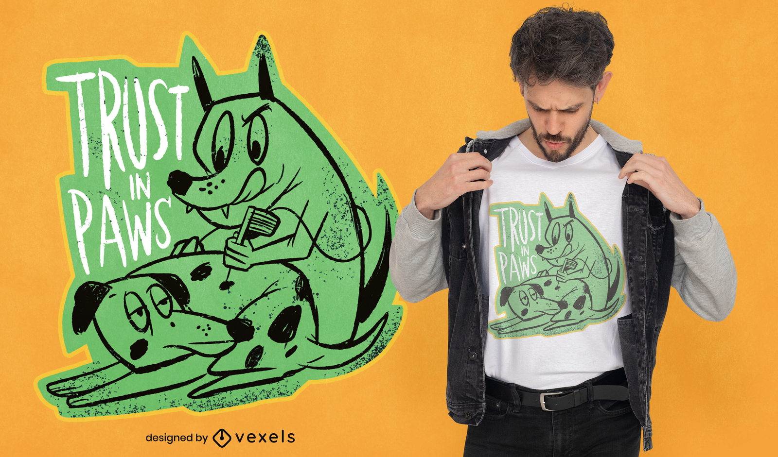 Diseño de camiseta de perro tatuaje