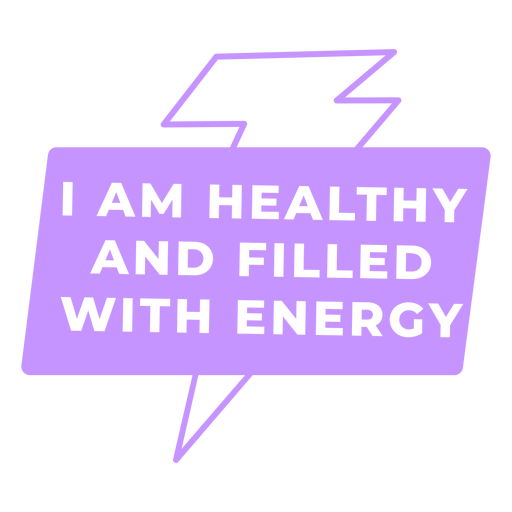 Afirmación de cotización de salud y energía. Diseño PNG