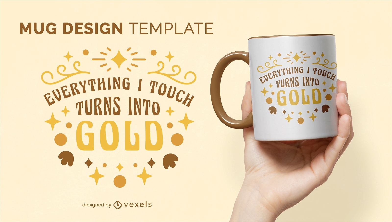Design de caneca de citação de ouro